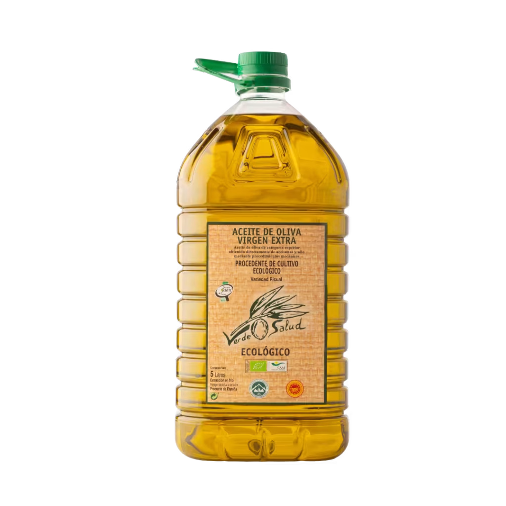 Aceite de oliva virgen extra ecológico Verde Salud en garrafa de 5 litros